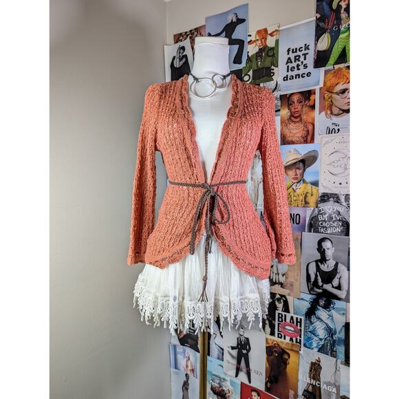 Decree Sweaters - Whimsy Knitted Orange Cardigan